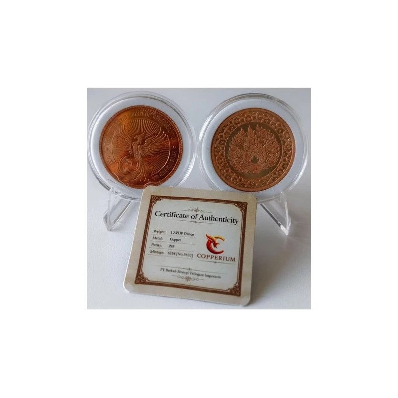 Copperium Phoenix Origins 1 AVDP Fine Copper 99.9% - Medali Tembaga