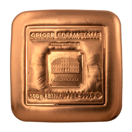 Geiger Edelmetalle 500g Copper Bar .9999 Fine - Original Cast
