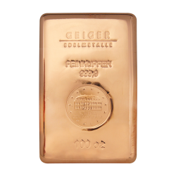 Geiger Schloss Güdengossa 100oz Copper Bar .9999 Fine Cast