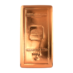 Geiger Edelmetalle 5kg Copper Bar .9999 Fine - Original Cast