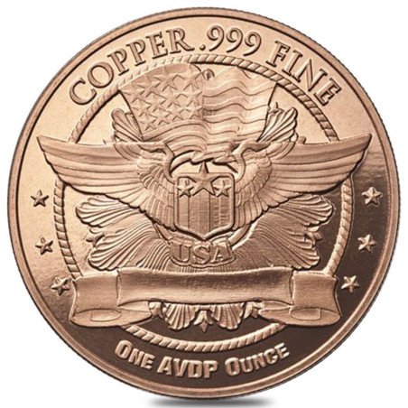1 oz Indian Head Copper Round .999 Fine - Private Mint USA