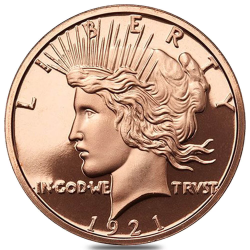 1 oz Peace Dollar Copper Round .999 Fine - Private Mint USA